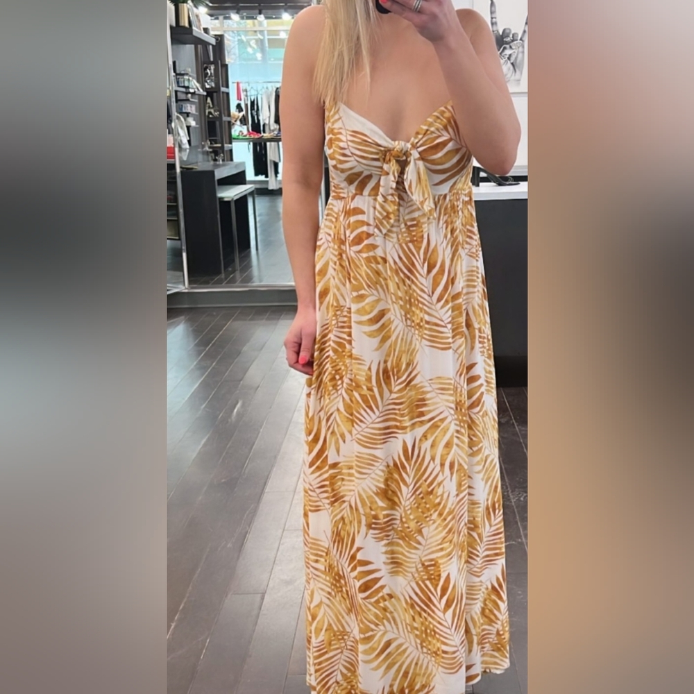 Leaf Print Maxi Dress Daya